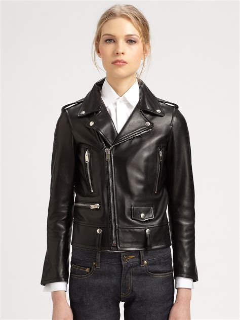 ysl womens leather jacket|LEATHER AND COATS .